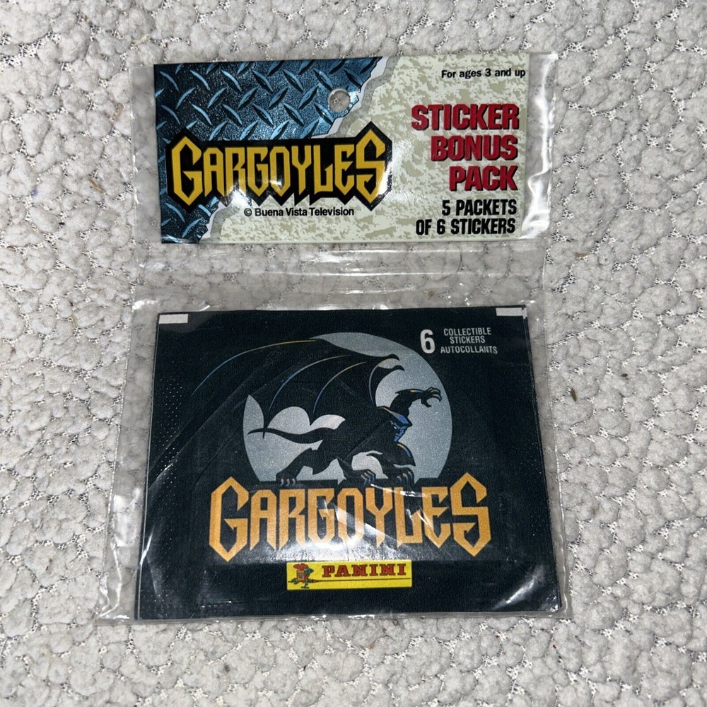 Vintage 1996 Gargoyles Panini Sealed‎ Album Sticker Pack 5 Packs (6 Stickers) C2